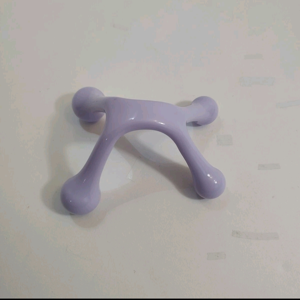 Plastic Handheld 4 Prong Point Back Neck Muscle Body Massager Rubber Knuckles